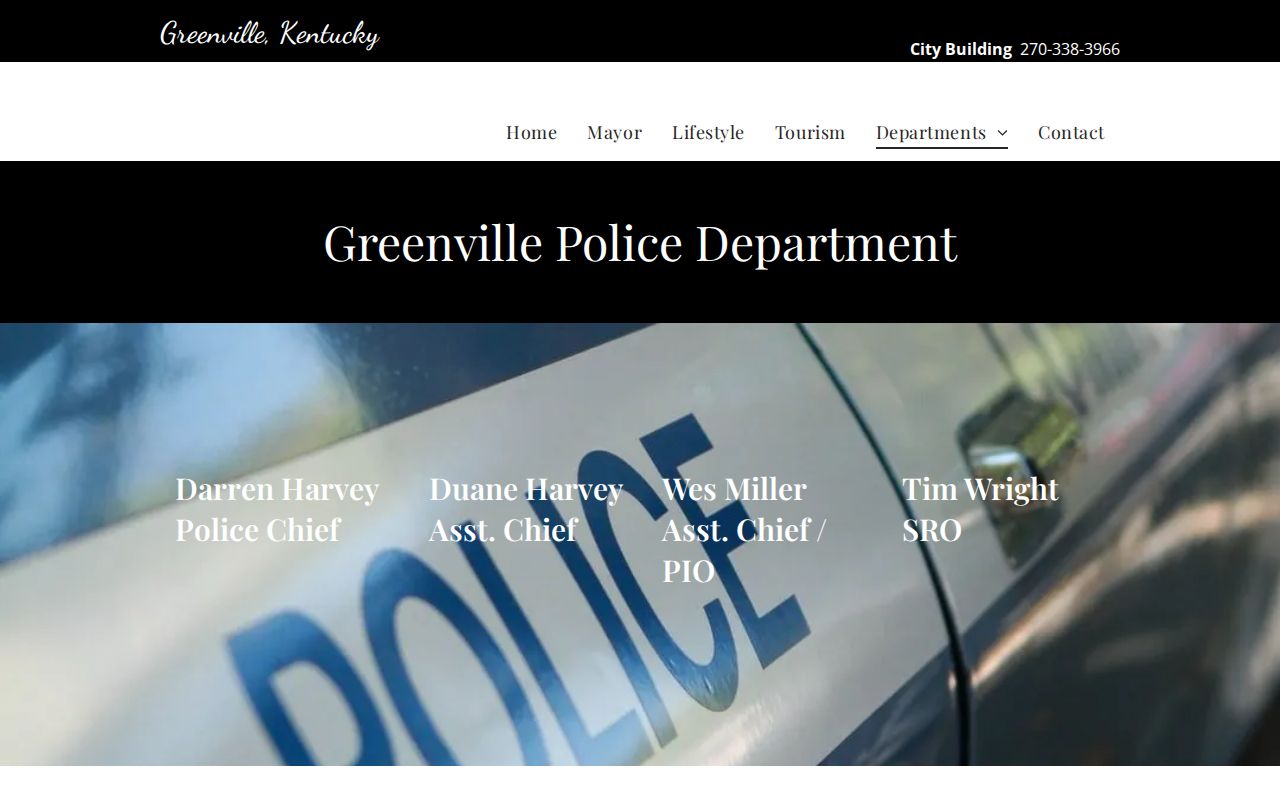 Greenville Police Department and Muhlenberg County criminal records information