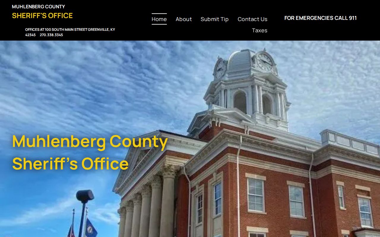 Muhlenberg County arrest lookup links on the sheriff website