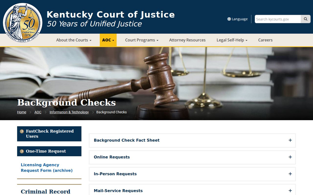 Muhlenberg County criminal history AOC background check options